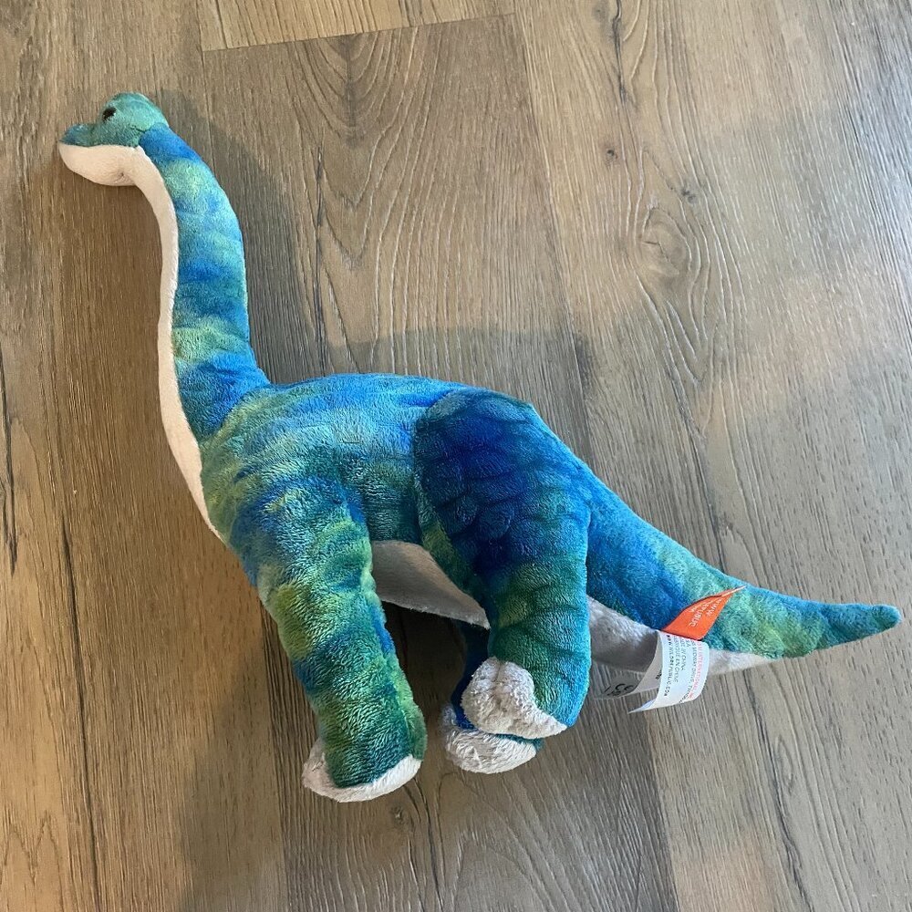 Wild Republic Brachiosaurus Plush Tie Dye Dinosaur Blue Green 14 IN Toy!